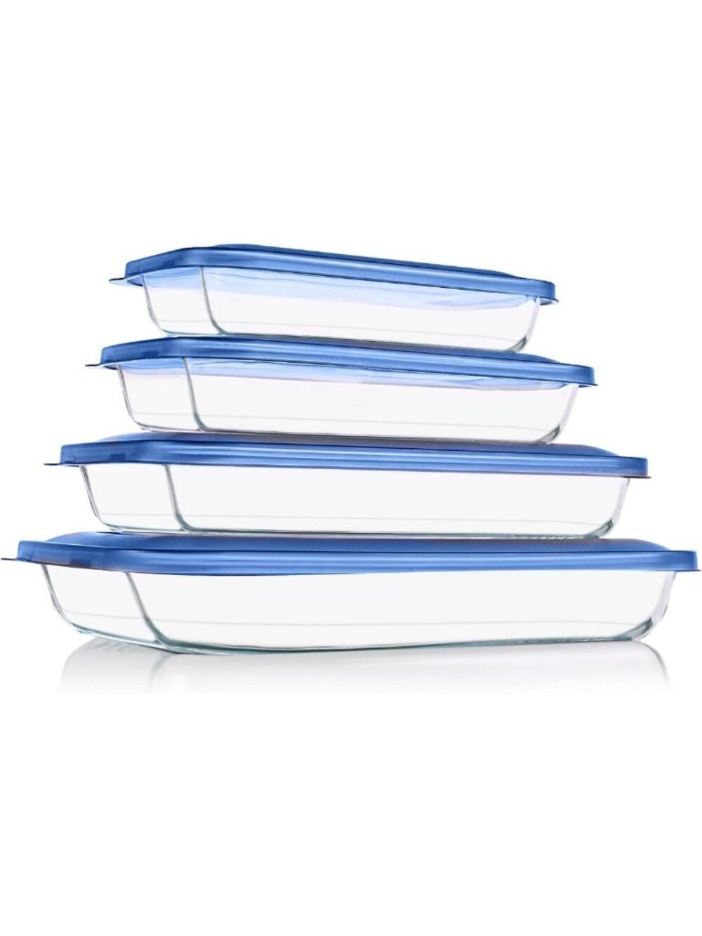 8-Piece Glass Baking Dish Set with Lids - Durable, Oven Safe, Easy Clean